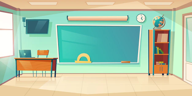 Free Vector | Empty classroom interior, school or college class