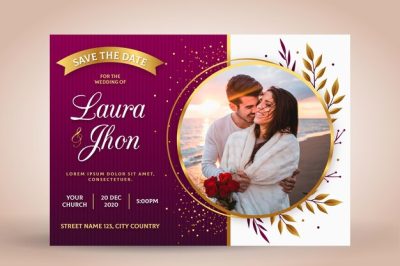Free Vector | Engagement invitation template with photo