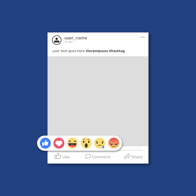 Free Vector | Facebook post template with emoticons