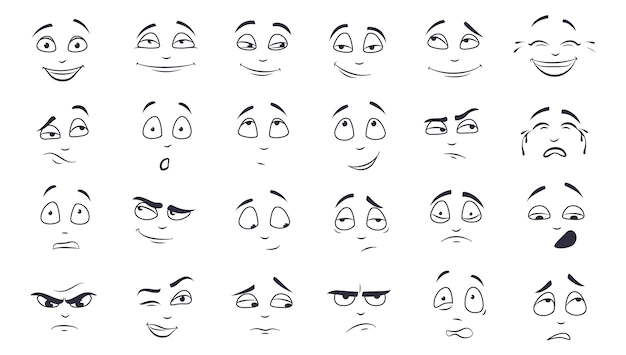 Free Vector | Facial expression illustration set