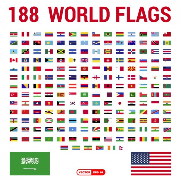 Free Vector | Flags of the world collection