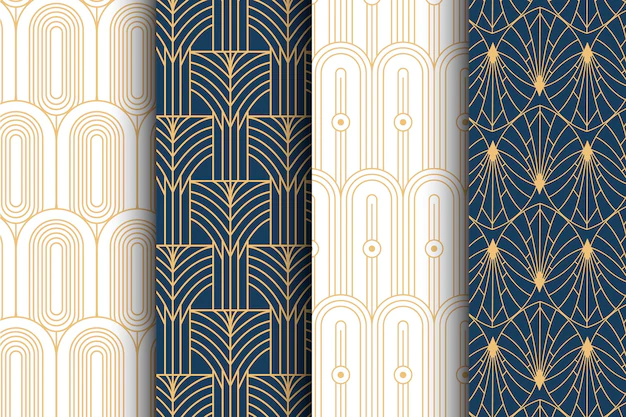 Free Vector | Flat art deco pattern collection