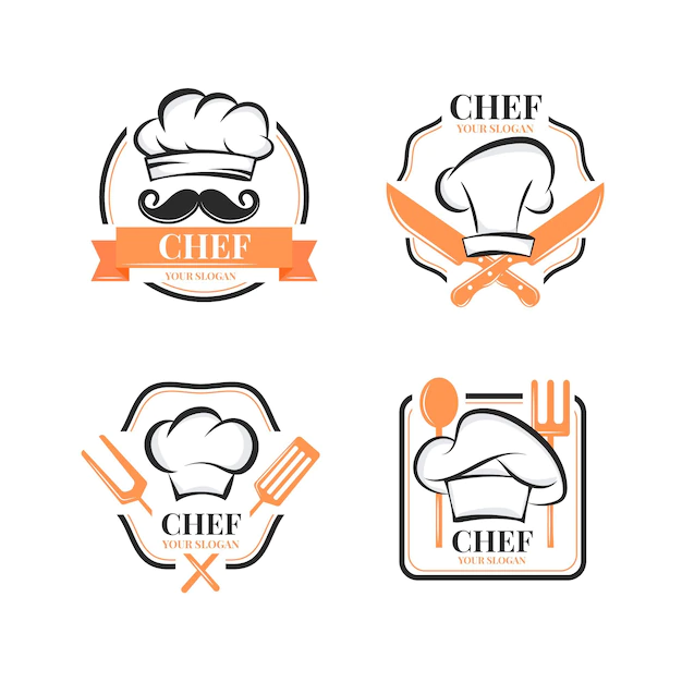 Free Vector | Flat design chef logo template