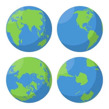 Free Vector | Flat earth globes set.