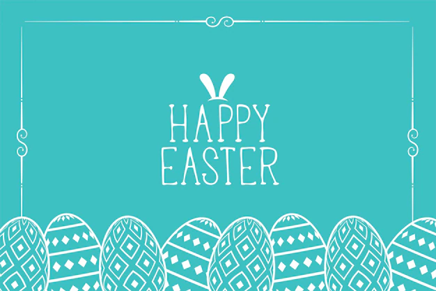 Free Vector | Flat easter day card with decorative eggs