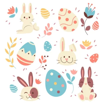 Free Vector | Flat easter element collection