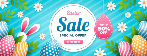 Free Vector | Flat easter sale banner