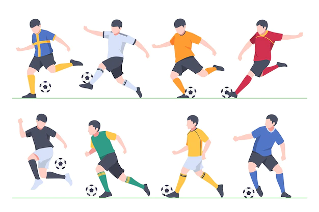 Free Vector | Flat football players collection