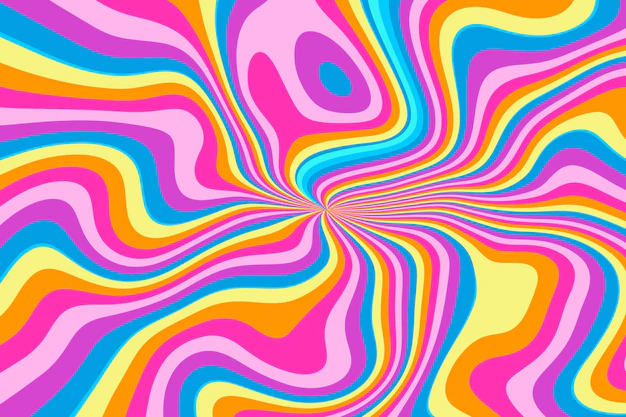 Free Vector | Flat-hand drawn wavy multi colored groovy background