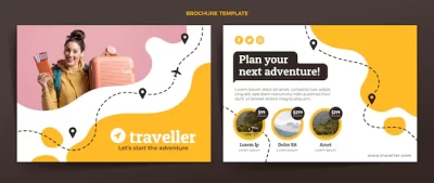 Free Vector | Flat travel brochure template