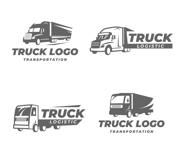 Free Vector | Flat truck logo template collection