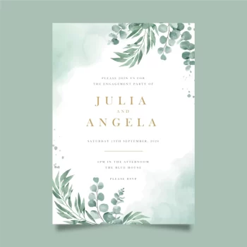 Free Vector | Floral engagement invitation template