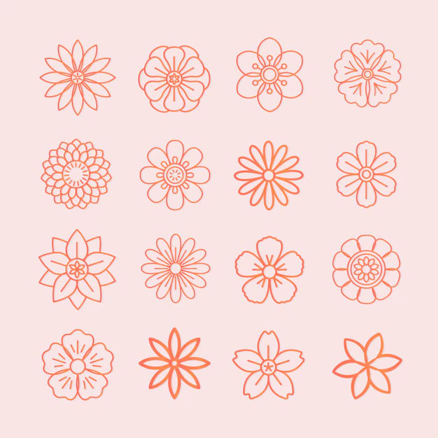 Free Vector | Floral pattern and floral icons
