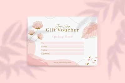 Free Vector | Floral spring gift voucher