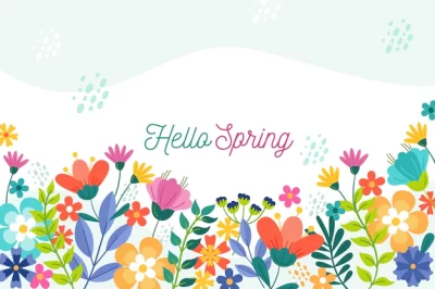 Free Vector | Floral spring wallpaper with greeting