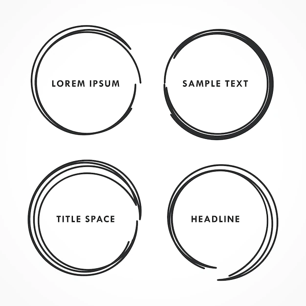 Free Vector | Four abstract hand drawn circle frames
