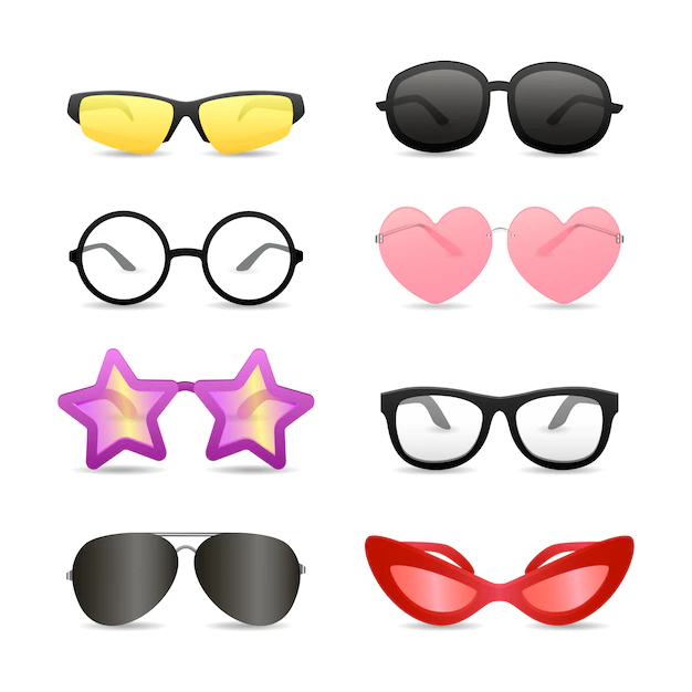 Free Vector | Funny glasses of different shapes