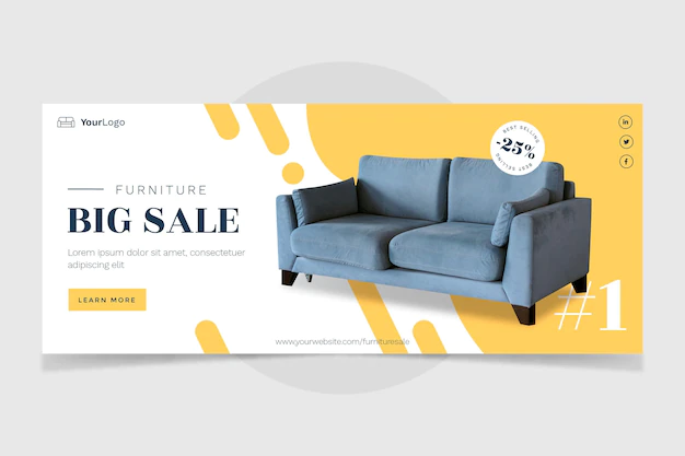 Free Vector | Furniture sale banner template
