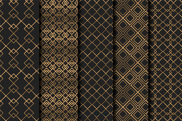 Free Vector | Geometric luxury pattern set