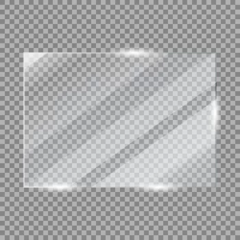 Free Vector | Glass plate frame glossy window glass with reflections isolated on transparent surface