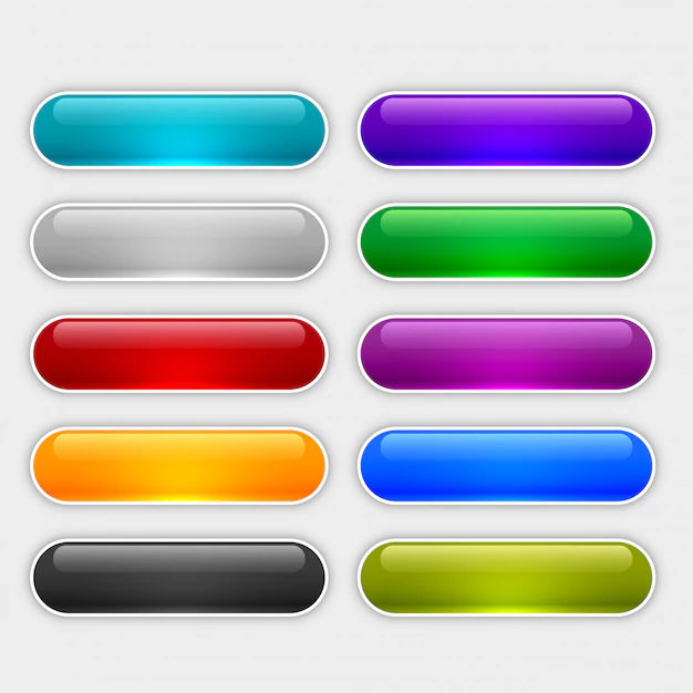Free Vector | Glossy web buttons set in different colors
