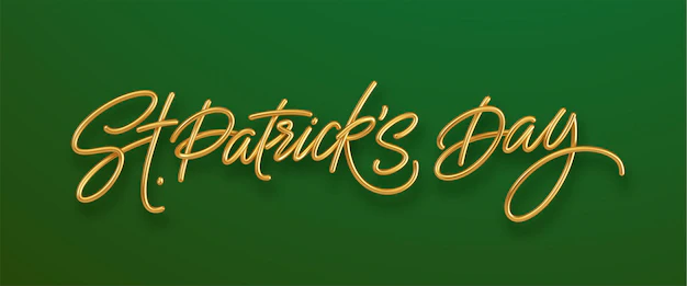Free Vector | Golden realistic lettering happy st. patricks day on green.