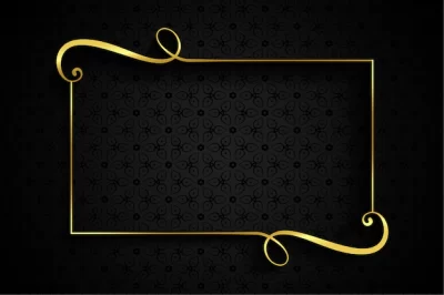 Free Vector | Golden swirl frame on dark background with text space