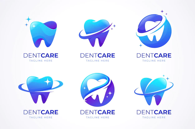 Free Vector | Gradient dental logo collection