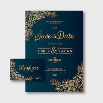 Free Vector | Gradient golden floral wedding invitation