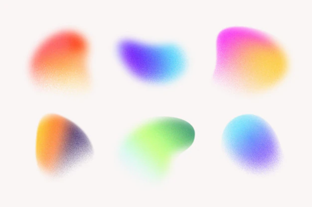 Free Vector | Gradient grainy gradient shape set