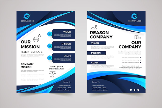 Free Vector | Gradient our mission flyers template