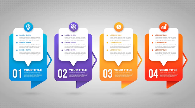 Free Vector | Gradient process infographic template