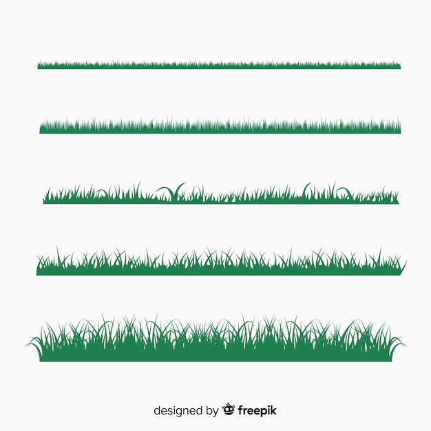 Free Vector | Green grass border silhouettes collection