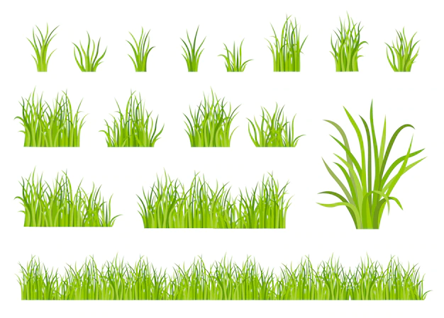 Free Vector | Green grass pattern set