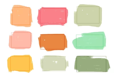 Free Vector | Grunge banner boxes set in many colors