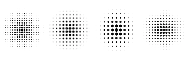 Free Vector | Halftone circular classic background set of four