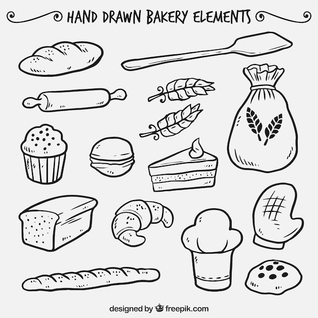 Free Vector | Hand drawn bakery elements