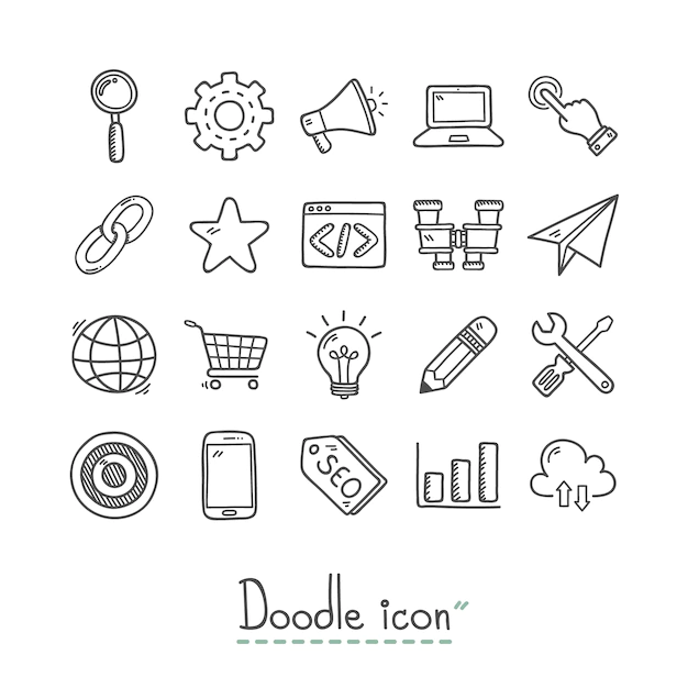 Free Vector | Hand drawn business icons collection