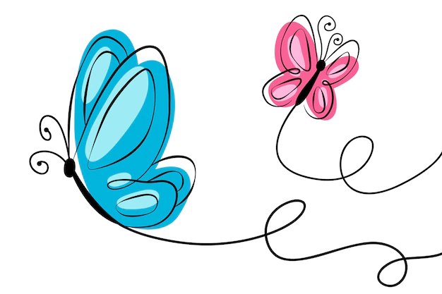 Free Vector | Hand drawn butterfly outline background