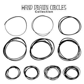 Free Vector | Hand drawn circle scribbles set of ten