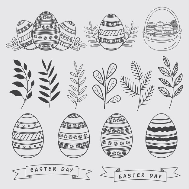 Free Vector | Hand drawn easter element collection