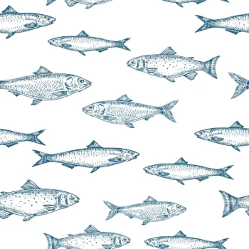 Free Vector | Hand drawn fish  seamless background pattern.