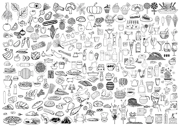Free Vector | Hand drawn food elements