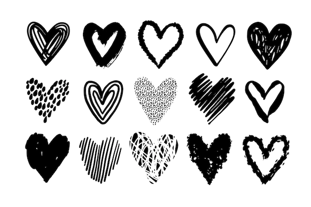 Free Vector | Hand drawn heart illustration set