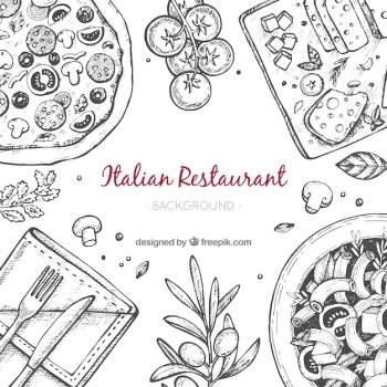 Free Vector | Hand drawn italian restaurant background