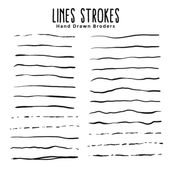 Free Vector | Hand drawn lines strokes brushes  set