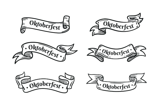 Free Vector | Hand drawn oktoberfest ribbons collection