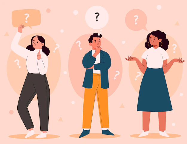 Free Vector | Hand drawn people asking questions