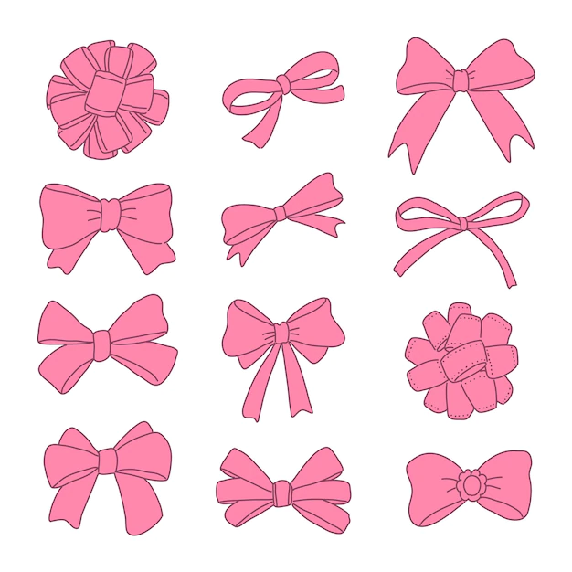 Free Vector | Hand drawn pink ribbons set