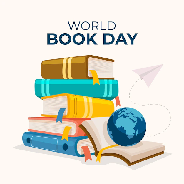 Free Vector | Hand drawn world book day illustration with stack of books